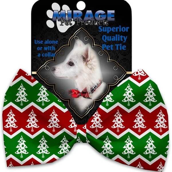 Mirage Pet Products Chevron Christmas Trees Pet Bow Tie Collar Accessory with Cloth Hook & Eye 1278-VBT